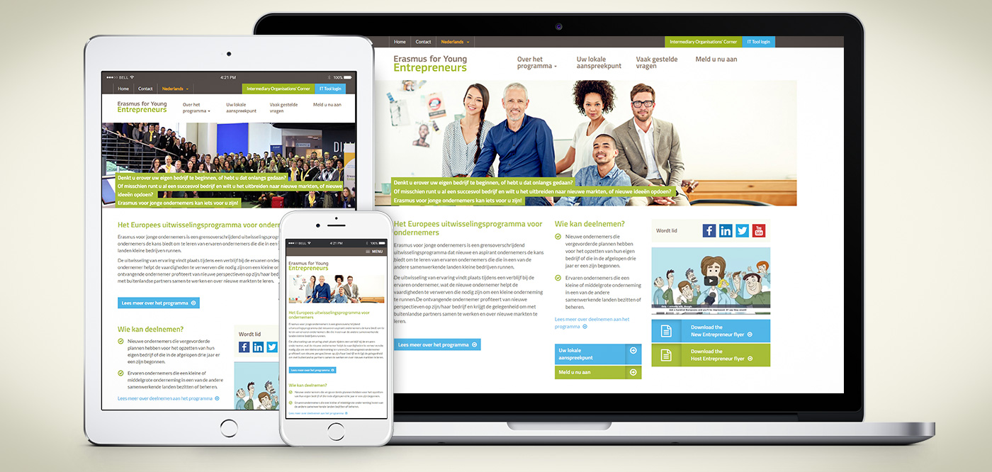 Responsive webdesign - Erasmus for Young Entrepreneurs