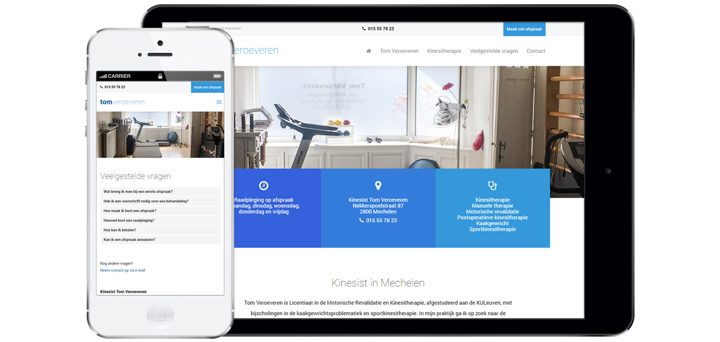 Responsive website Kinesist Tom Veroeveren - Foto 1
